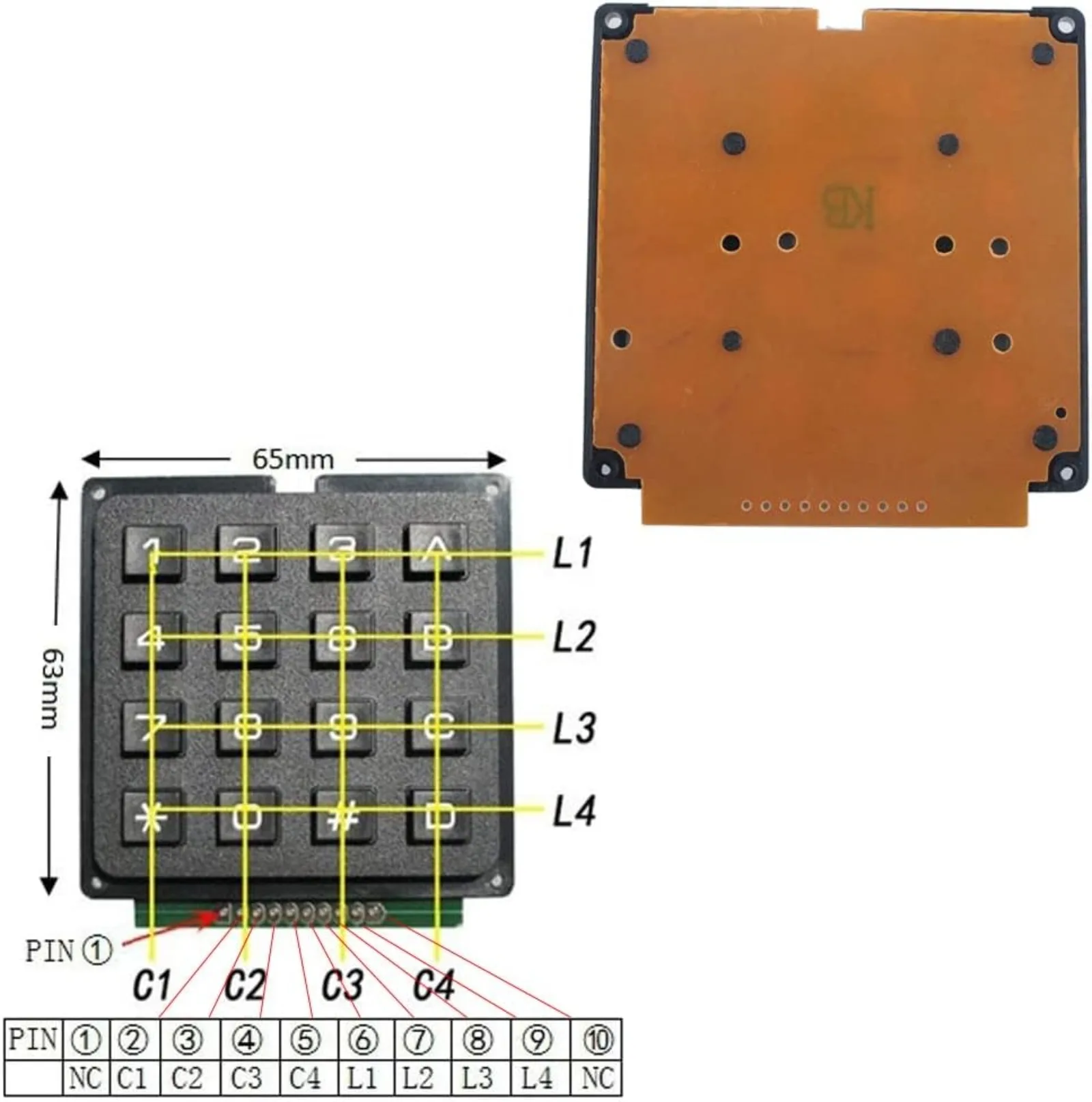 4x4 Matrix Membrane Keypad 16  - Arduino Kit 评论和价格
