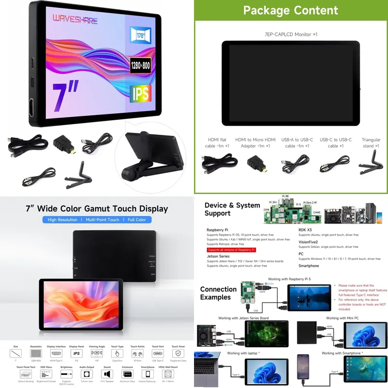 for Aismartlink Waveshare 7 In - Raspberry Pi 评论和价格